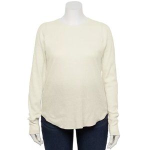 Juniors' Plus Size SO Thermal Raglan Top - White